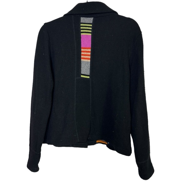 Bets by Canvasbacks Jacket Wool Blend Black Artsy Patchwork Buttoned Jacket Med - Picture 2 of 8
